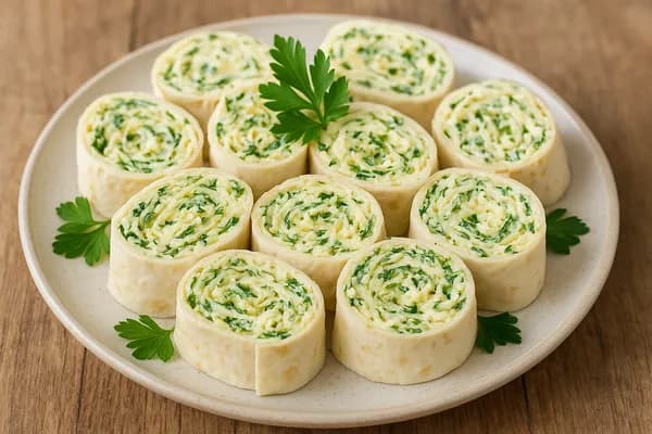 Рулетики з лаваша з сиром і зеленню