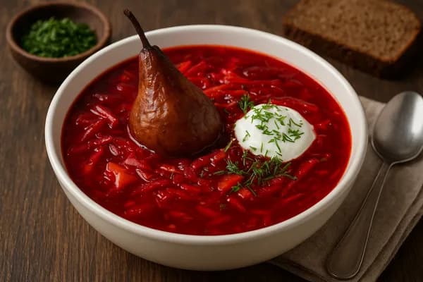 Борщ з копченою грушею