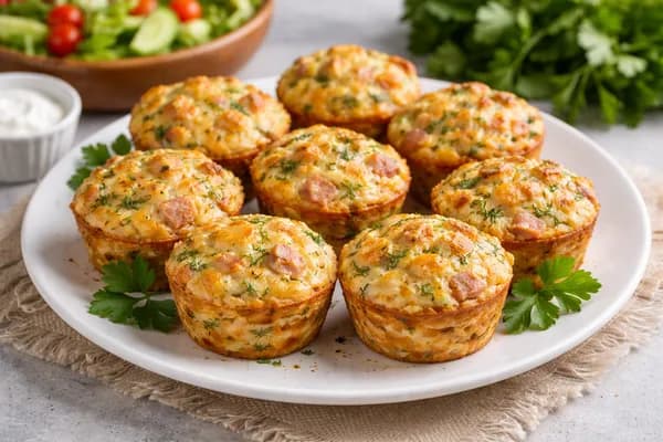 Дієтичні кекси з шинкою та сиром